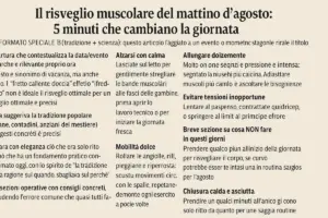Il risveglio muscolare del mattino d’agosto: 5 minuti che cambiano la giornata