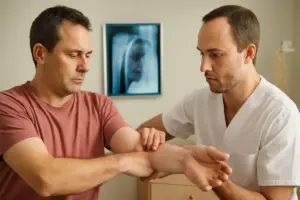 Frattura guarita ma il braccio non gira più: la valutazione osteopatica che chiarisce