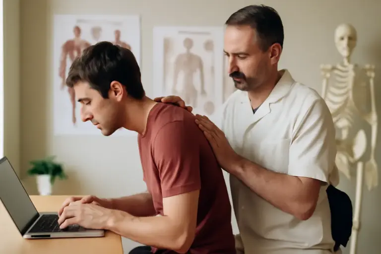 Testa in avanti sullo schermo: come altera la postura e cosa osserva l’osteopata